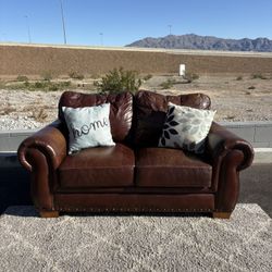 Genuine Leather Loveseat Sofa (Free Delivery 🚚)
