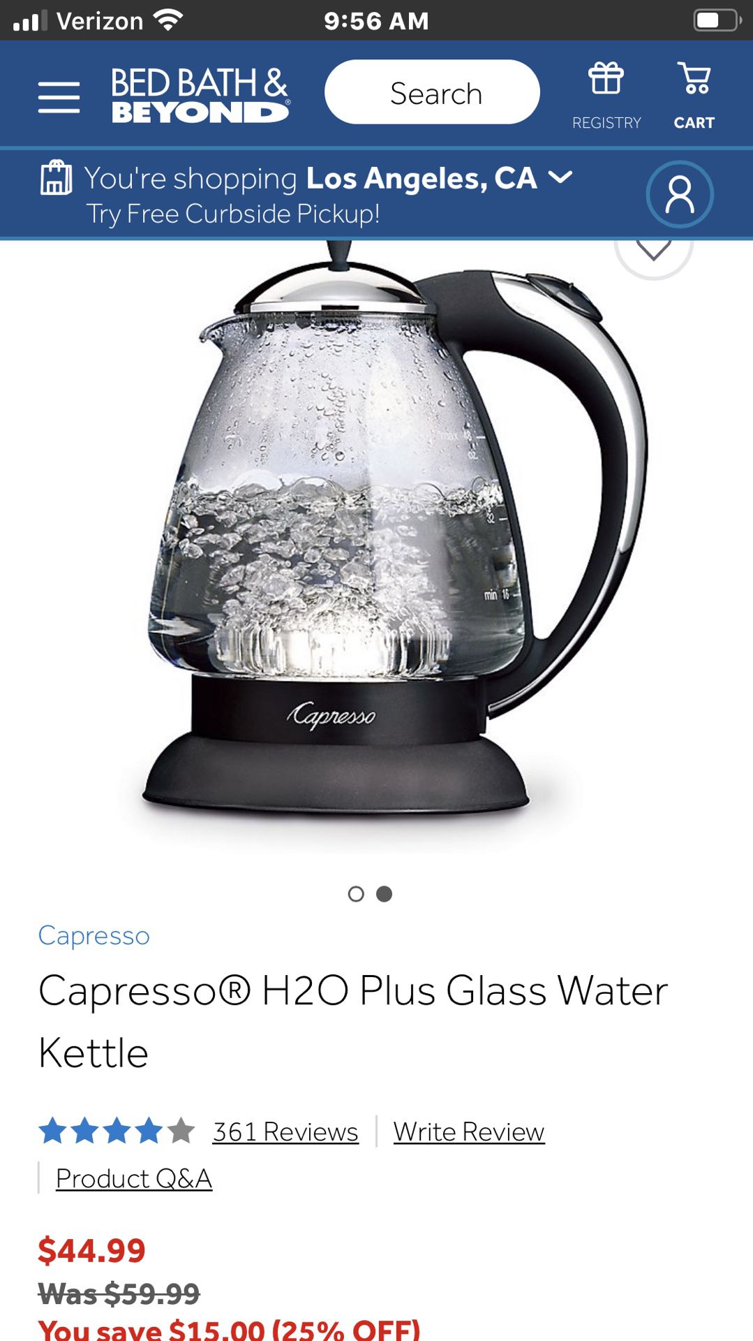 Capresso Instant HOT water kettle, tea kettle for Sale in West Hollywood,  CA - OfferUp