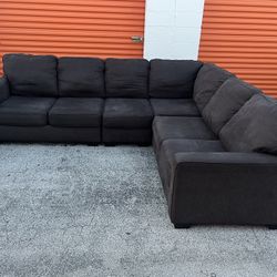 Large Charcoal Black Sectional Sofa