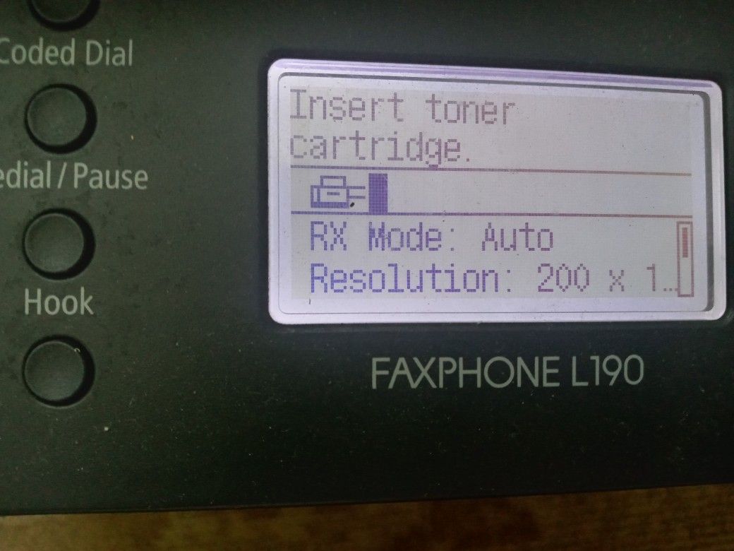 Canon FAXPHONE L190 - Monochrome Duplex Laser Fax with Copier, 30 Sheet Auto Document Feeder, 1 Year Limited Warranty, 26 PPM, White