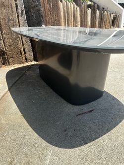 Black glass coffee table