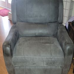 Faux Suede Power Recliner