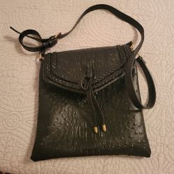 Black LEATHER Satchel Bag