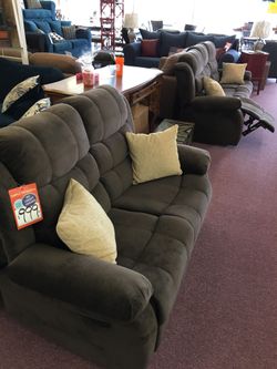 Brand New Brown Reclining Sofa Loveseat Livingroom Set $50 Down Takes It Home!