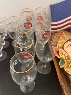 Stella Artois Gold Rimmed Glasses