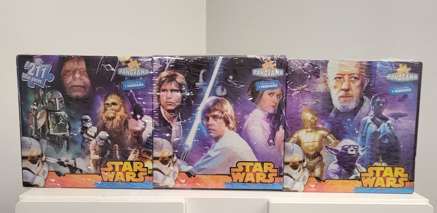 Star Wars 3 Box Panorama Puzzle Original Trilogy Sealed