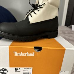 White Black Helcor Timberlands Size 10 and A Half.