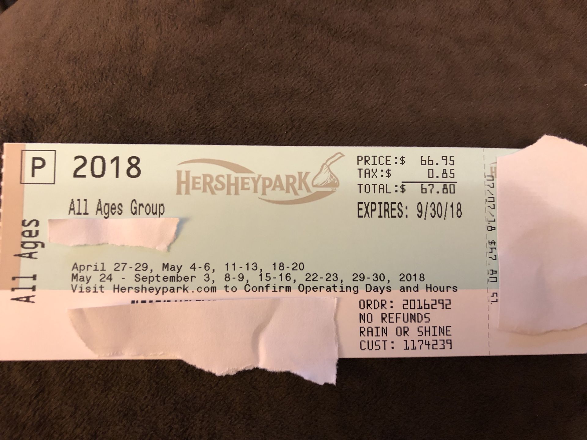 3 Hersheypark tickets