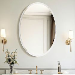 Round Mirror, 28" Diameter Circle Bathroom Wall Mirror
