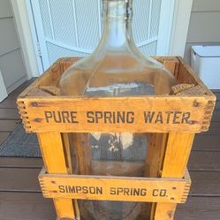 Vintage 5 Gallon Water Bottle With Crate