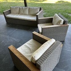 Patio Furniture 3 Seater Sofa And 2 Chairs 