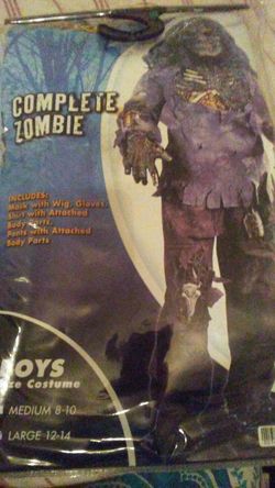 Complete Zombie Costume. Boys size 12-14