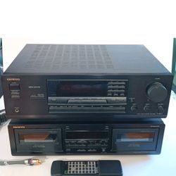 Onkyo Cassette Player Recorder TA-RW244 Dual Double Deck & Onkyo TX8511 + Remote