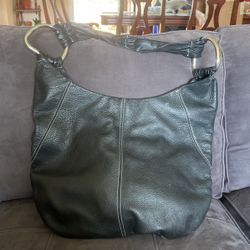 Tinganalo Hobo Bag Black Leather  Used
