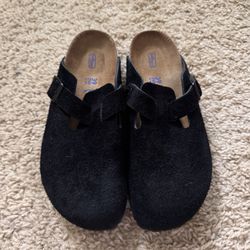 Birkenstock Boston Black Suede
