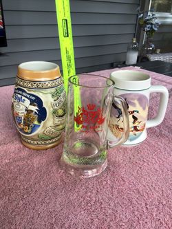Vintage Huber Brewing Glass Mug, Birds In Flight Mug 1980’s