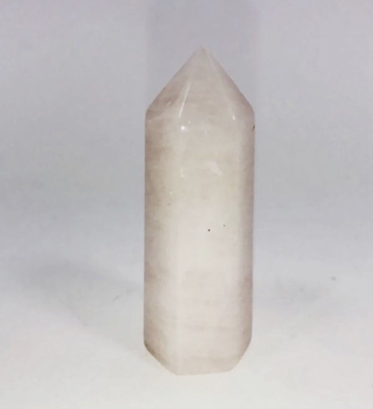 Natural bright pink Rose Quartz chakra point healing stone wand NEW!