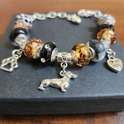 Daschund (Winnie Dog) Charm Bracelet. 