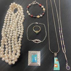 Sterling Silver and Pearl Necklace