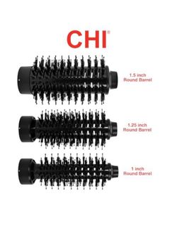 CHI Black 3-Piece Heated Round Brush Set — Volumizing Hair Styler