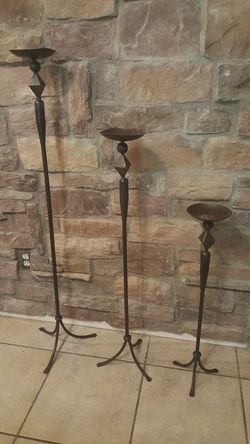 3 tall candle holders