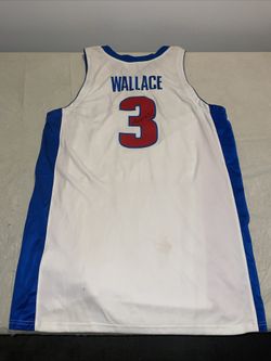 Game Used Authentic Ben Wallace Jersey Detroit Pistons Nike 2002 Auto Mens 50+4