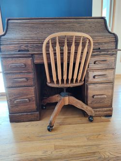 Roll-Top Desk and Chair -Free