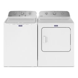 White Laundry Washer And Dryer 