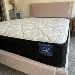 Pink Bed Frame + Mattress