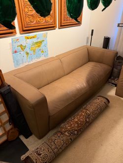 Leather Sofa & Chair