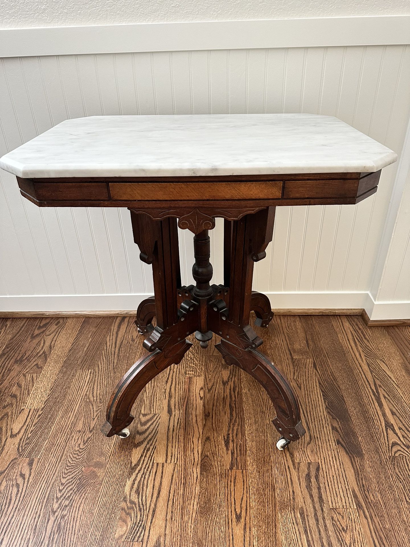 Late 20th Century Antique Eastlake Marble Top Side Table