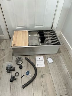 workstation kitchen sink 33 W x 22 x L x 9 D inch