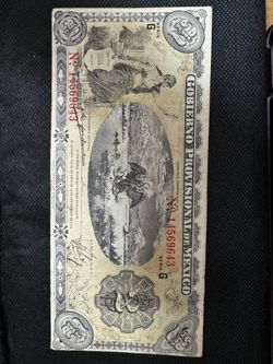 2 Pesos 1915 Gobierno Provisional De MEXICO Revolucionario