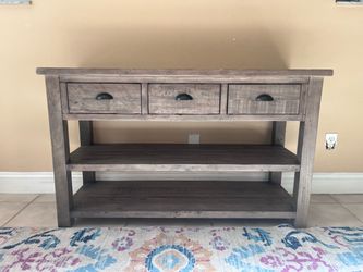 Gray wood drawer cabinet