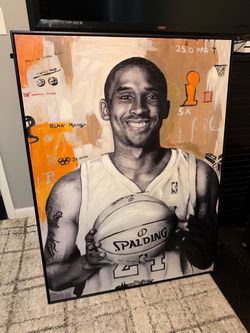 Massive Kobe Bryant Canvas Wall Art in Black Floater Frame 36”x 48”