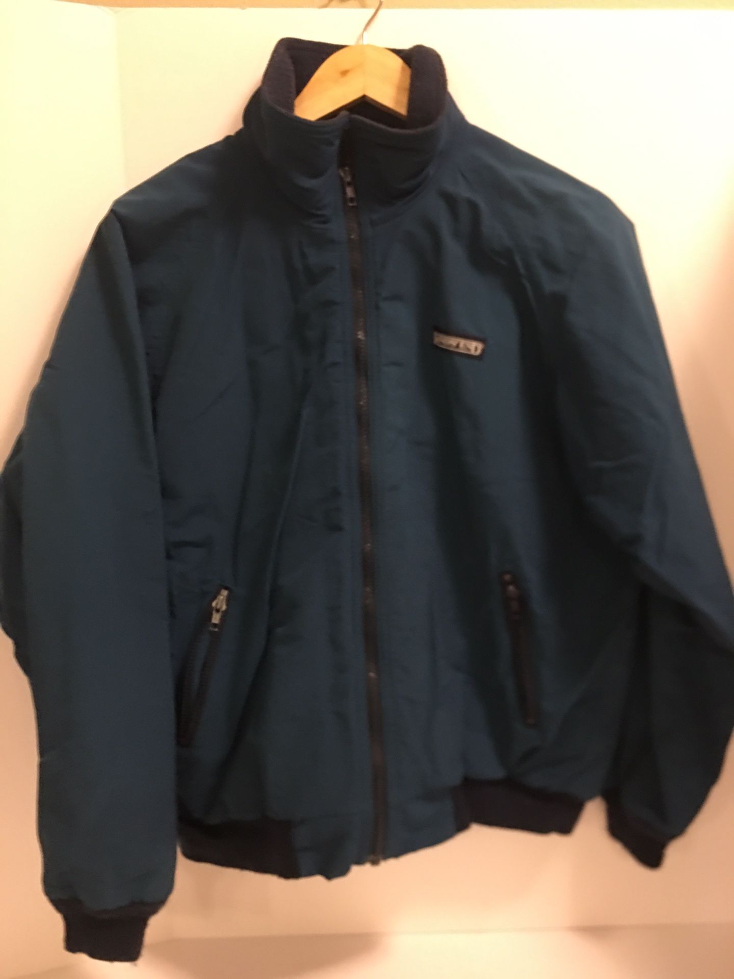 Vintage Women’s Lands End Direct Merchant Squall Bomber Jacket size Medium, green made in USA.