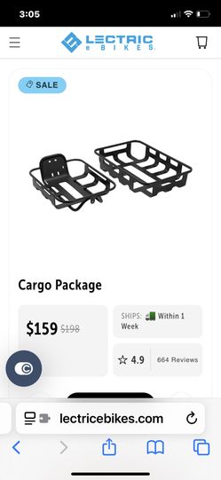 Lectric E-bike Cargo Rack And Light