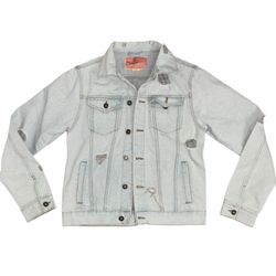 Brooklyn Cloth Men’s Jean Denim Jacket Distressed Light Blue Size Small