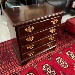 Vintage  Chippendale style solid cherry wood. four drawer bachelor’s chest .  22” high , 20” wide. 13” depth $250