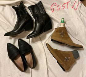 Three pairs of shoes, boots