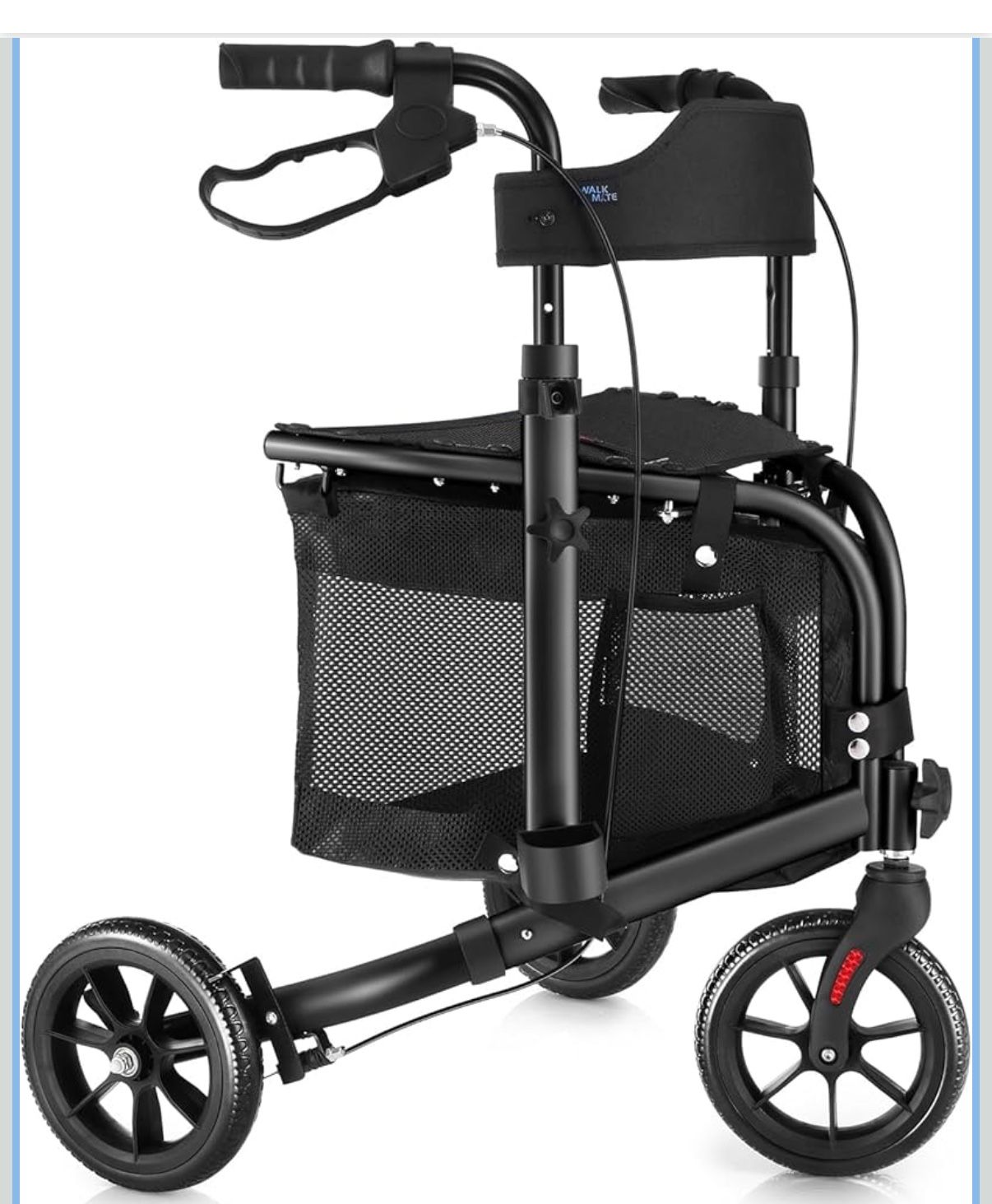 3 Wheel Rollator Walker with Seat for Slim NEW