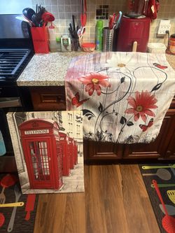 Kitchen Curtains And Matching Picture