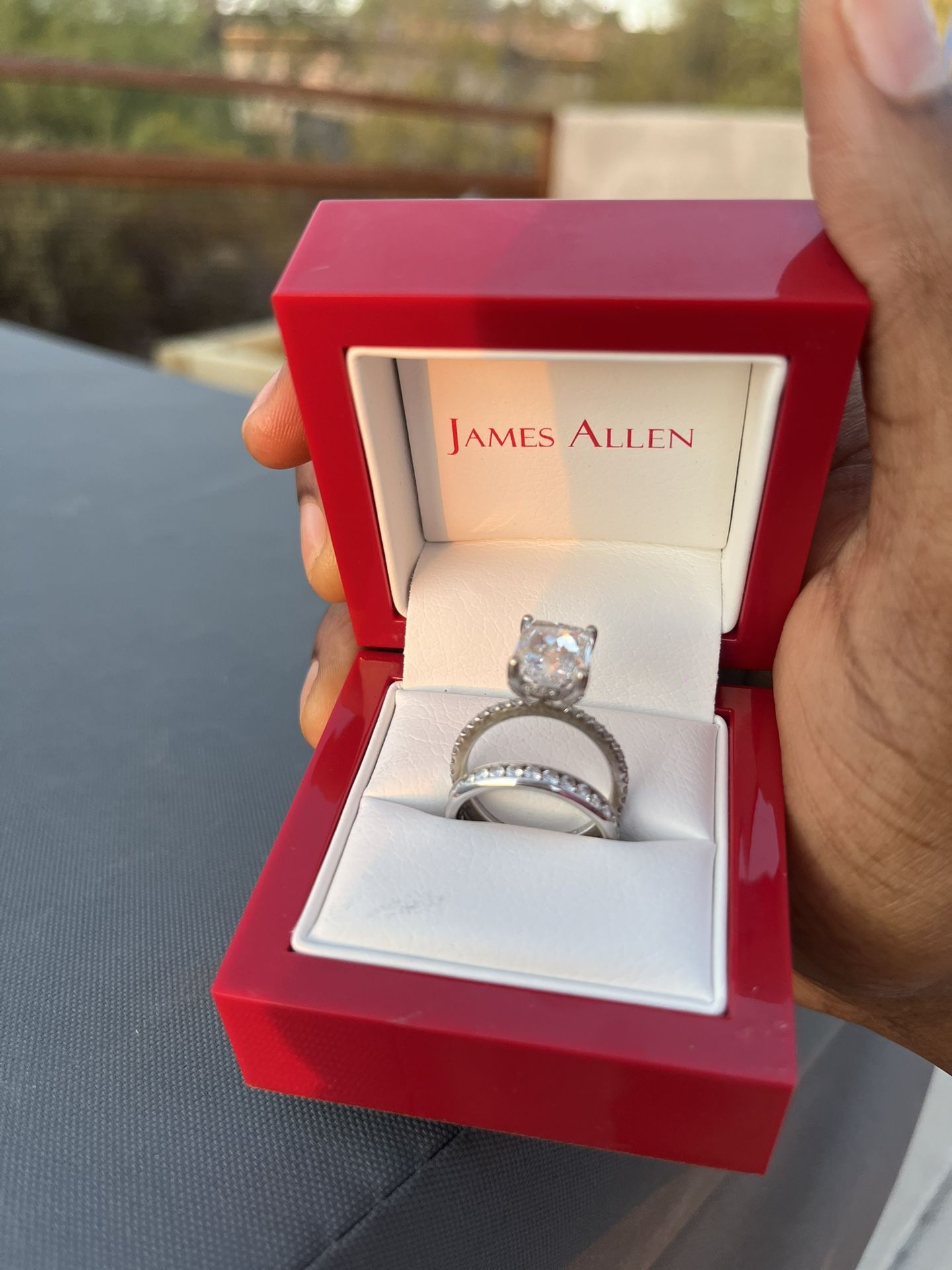 HUGE Luxury Set – Diamond Engagement Ring + Eternity Band 