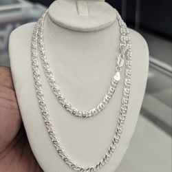 925 Sterling Silver Tiger Eye Chain 4.7mm 24 Inches 