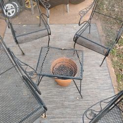 Antique, Wrought Iron Chairs With Table