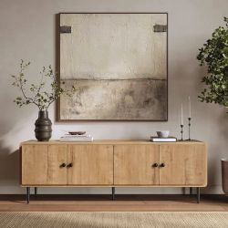 Mira Enclosed Storage Modern TV Stand with Rounded Edges, 64.5"W ，IF2632