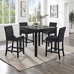 5PC Black Dining Table Set