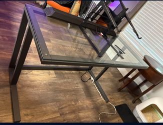 Crate & Barrel CB2 Glass Desk