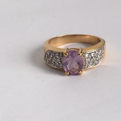 VINTAGE TO FASHION GOLD TONE RHINESTONE RING SIZE 9