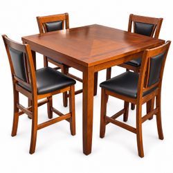 5-Piece Counter-Height Dining Set – Table & 4 Chairs